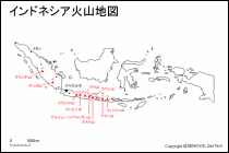 インドネシア火山地図