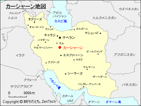 カーシャーン地図