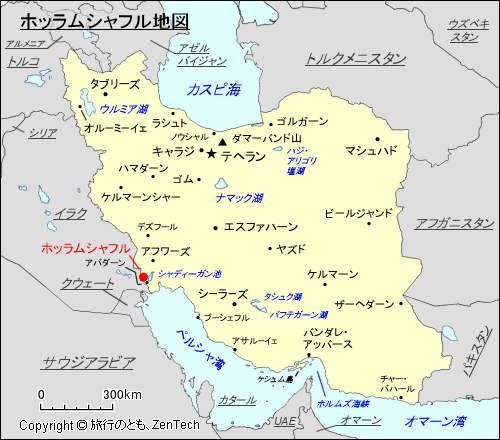 ホッラムシャフル地図