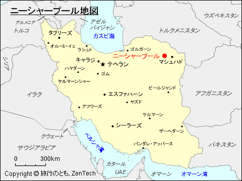 ニーシャープール地図