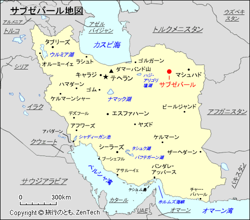 サブゼバール地図