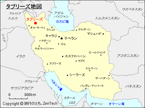 タブリーズ地図