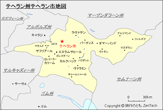 テヘラン州テヘラン市地図