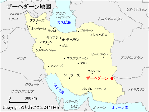ザーヘダーン地図