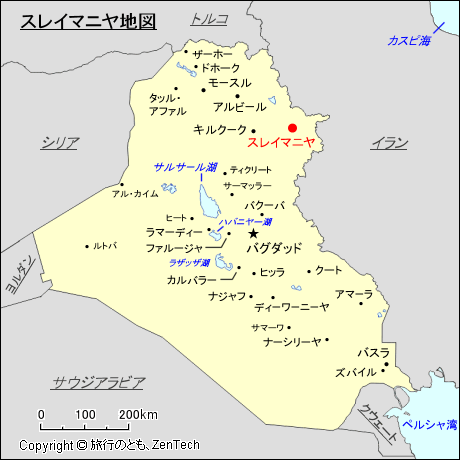 スレイマニヤ地図