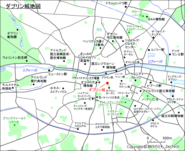 ダブリン城地図