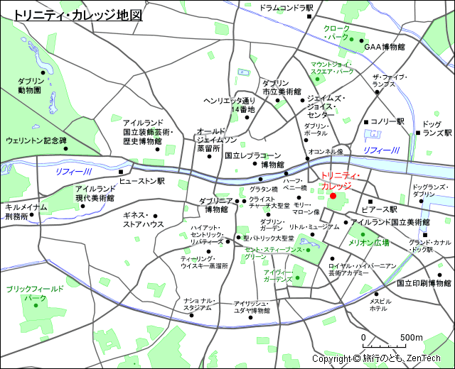 トリニティ・カレッジ地図