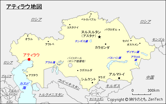 アティラウ地図