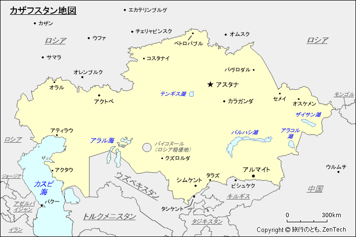 カザフスタン地図