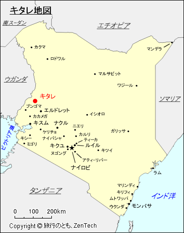 ケニアにおけるキタレ地図