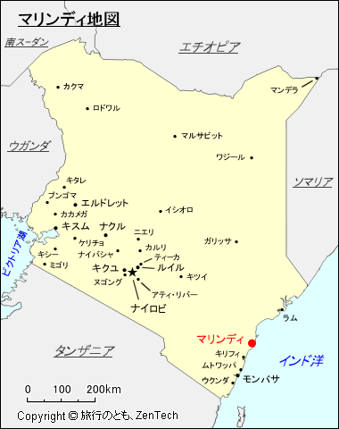 マリンディ地図