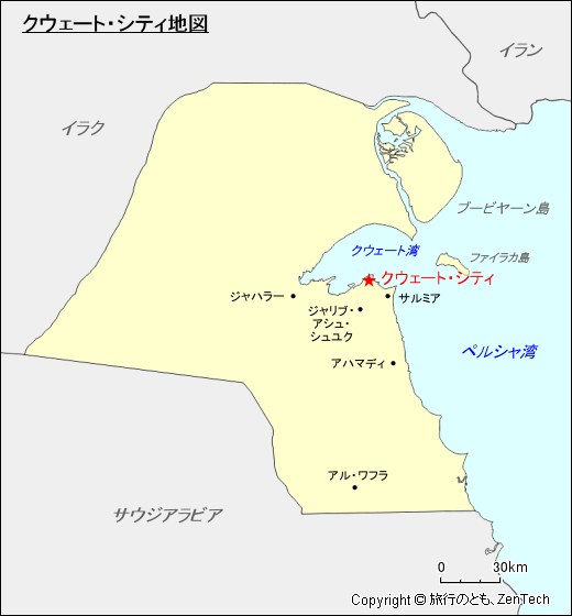 クウェート・シティ地図