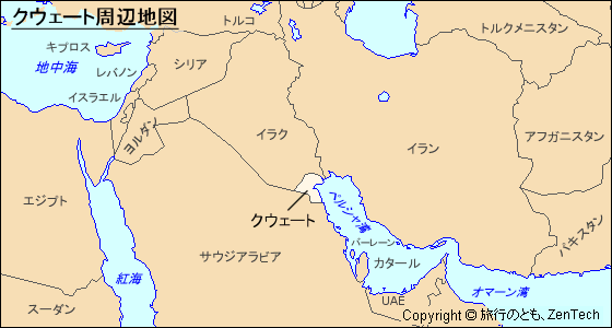 クウェート周辺地図