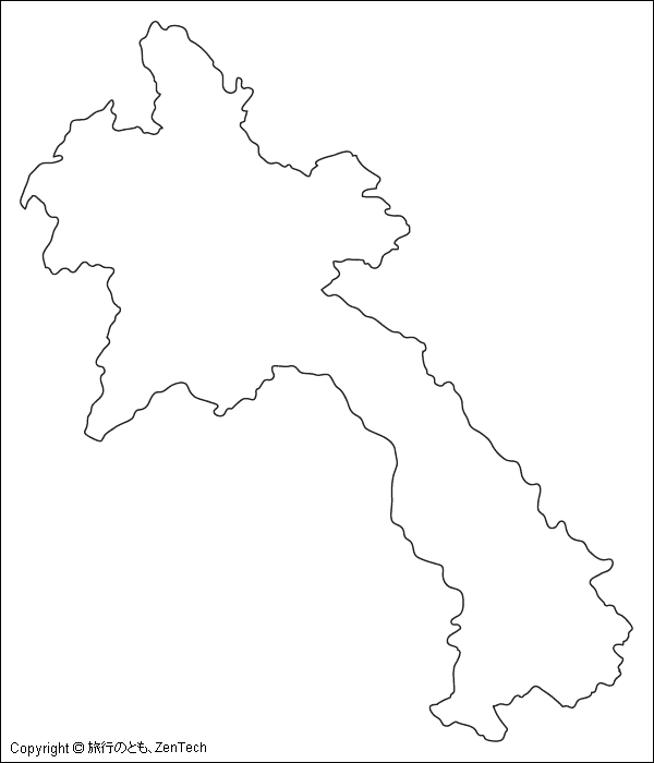ラオス白地図（大サイズ）