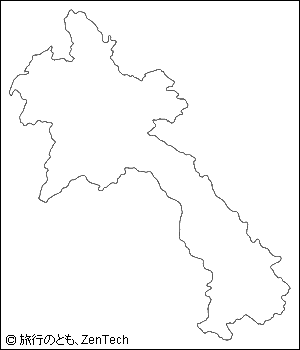 国境線のみラオス白地図