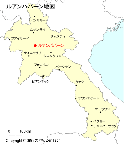 ルアンパバーン地図