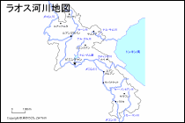 ラオス河川地図