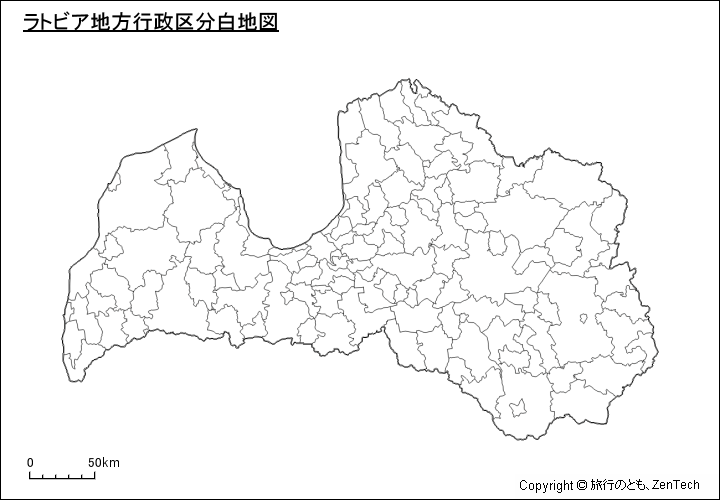 ラトビア地方行政区分白地図