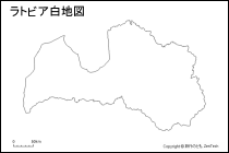 ラトビア白地図