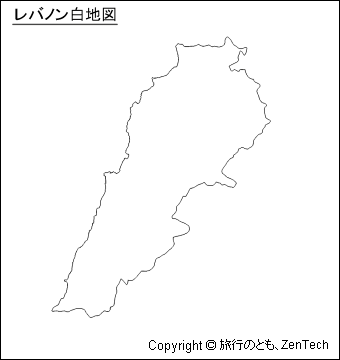 レバノン白地図