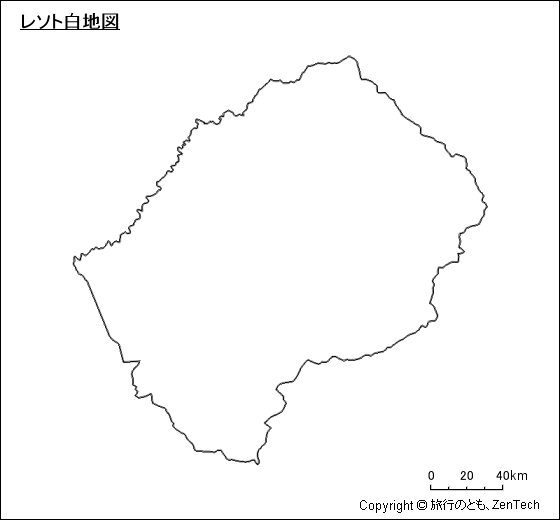 レソト白地図