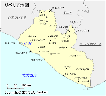 リベリア地図