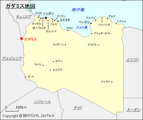 ガダミス地図
