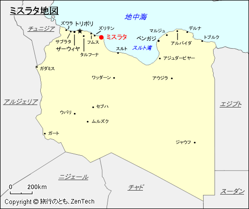 ミスラタ地図