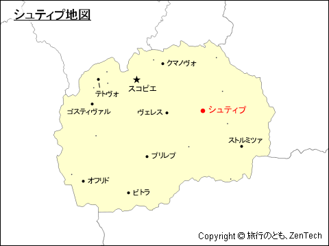 シュティプ地図