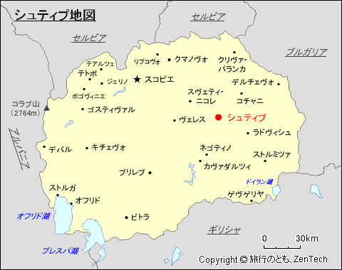 シュティプ地図