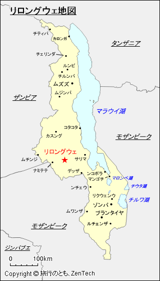 リロングウェ地図
