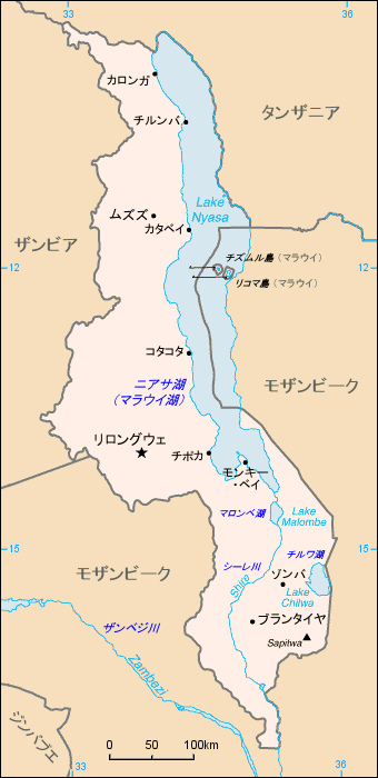 マラウイ地図