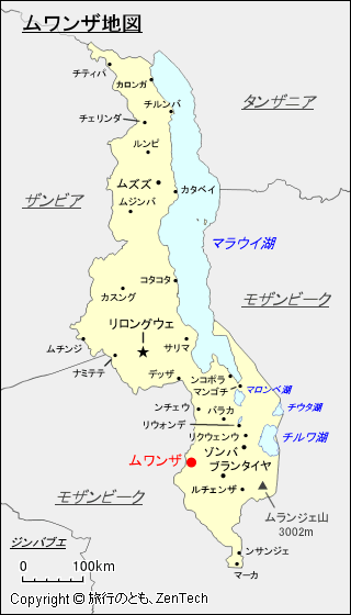 ムワンザ地図