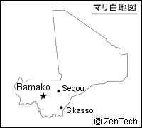 都市名入りマリ白地図