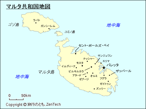 マルタ共和国地図