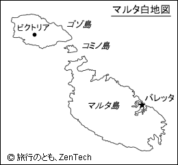 地名入りマルタ白地図