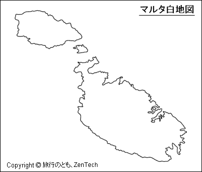 マルタ白地図（中サイズ）