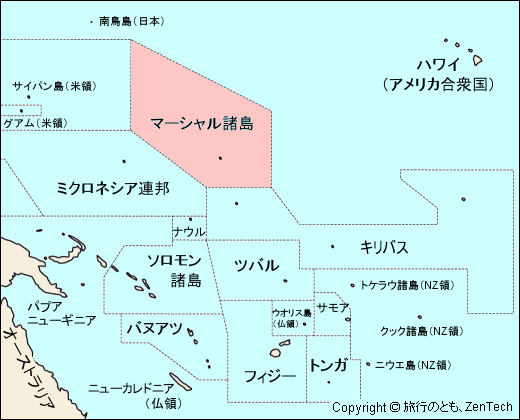 マーシャル諸島地図 旅行のとも Zentech