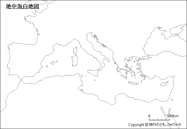 地中海白地図