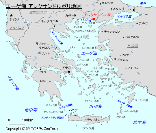 エーゲ海 アレクサンドルポリ地図