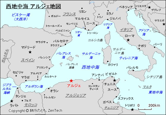 西地中海 アルジェ地図