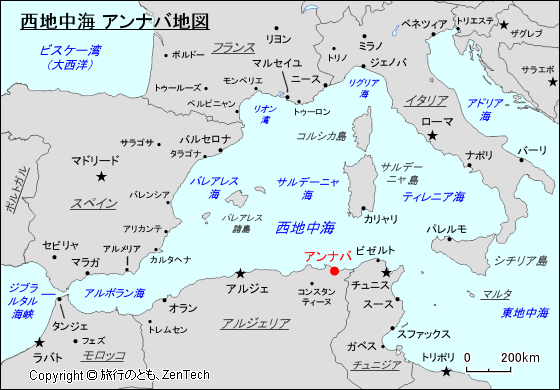 西地中海 アンナバ地図