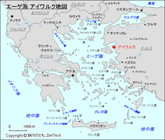 エーゲ海 アイワルク地図