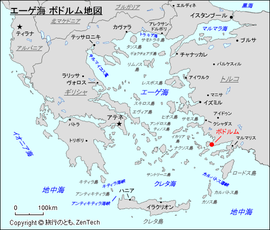 エーゲ海 ボドルム地図