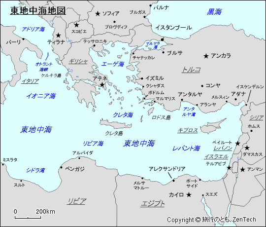 東地中海地図