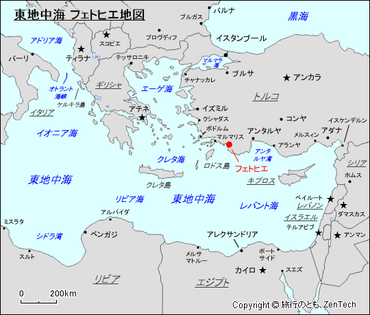 東地中海 フェトヒエ地図