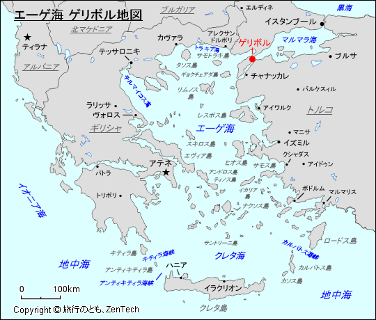 エーゲ海 ゲリボル地図