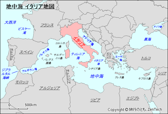 地中海 イタリア地図