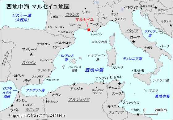 西地中海 マルセイユ地図