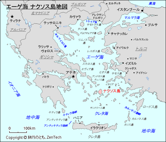 エーゲ海 ナクソス島地図